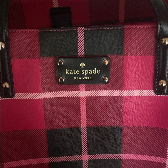 Kate Spade Pink and Black Checkered Tote - Picture 2 of 7